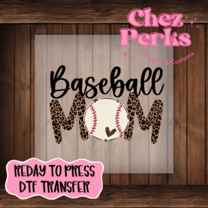 Leopard Baseball Mom DTF TRANSFER