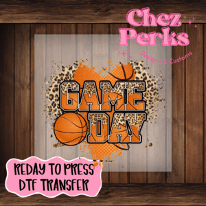 Game Day Leopard Basketball Heart DTF TRANSFER