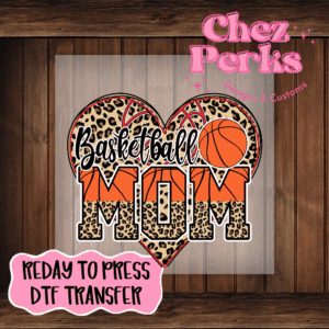 Leopard Heart Basketball Mom DTF TRANSFER