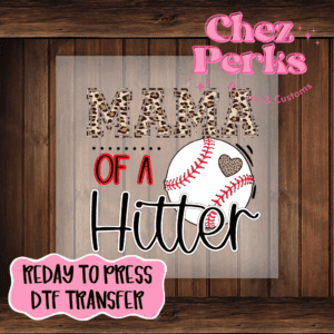 Baseball Mama Of A Hitter DTF TRANSFER