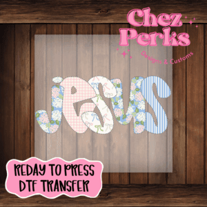 Jesus Pink Blue DTF TRANSFER