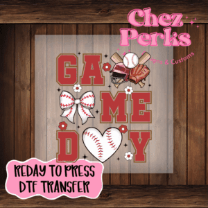Floral Baseball Game Day DTF TRANSFER
