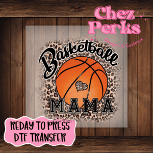 Basketball mama Leopard Mama Leopard Heart DTF TRANSFER