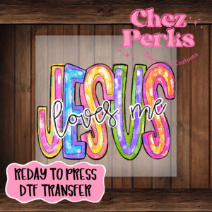 Paint Stroke Jesus Loves Me DTF TRANSFER