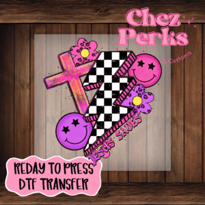Jesus Saves Smiley Faces DTF TRANSFER