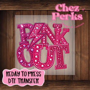 Pink Out Rhinestone DTF TRANSFER