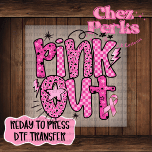 Pink Out Doodle  DTF TRANSFER