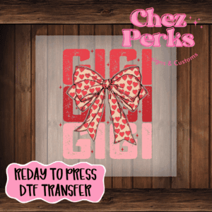 Gigi Heart Bow DTF TRANSFER