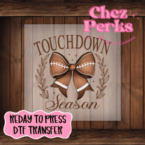 Touchdown Season Football Bow DTF TRANSFER