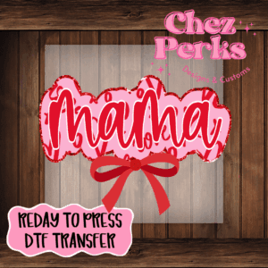 Mama Xoxo Red Bow DTF TRANSFER
