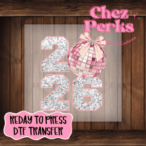 2026 Sparkle Disco Ball DTF TRANSFER