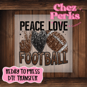Sparkle Peace Love Football DTF TRANSFER
