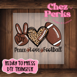 Peace Love Football DTF TRANSFER