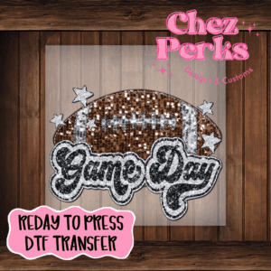 Sparkle Game Day Football DTF TRANSFER