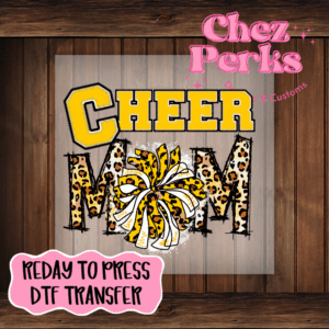Cheer Mom Yellow Leopard  DTF TRANSFER