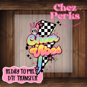 Cheer Vibes Rainbow Bolt DTF TRANSFER