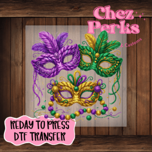 Mardi Gras Mask DTF TRANSFER