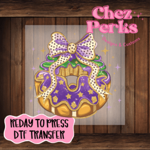King Cake Bow  DTF TRANSFER