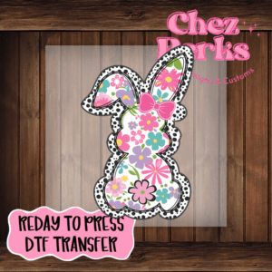 Floral Dalmatian Bunny DTF TRANSFER