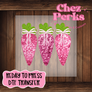 Pink Sparkle Carrots DTF TRANSFER