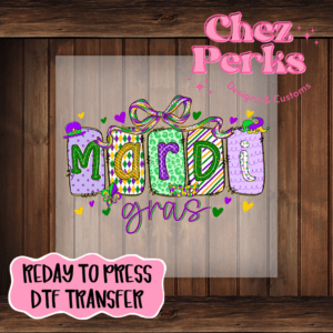 Mardi Gras Block  DTF TRANSFER
