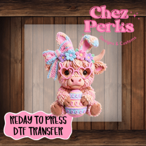 Easter Highland Cow DTF TRANSFER