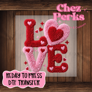 Love Yarn Pink Red DTF TRANSFER
