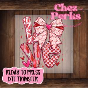 Love Heart Bow DTF TRANSFER