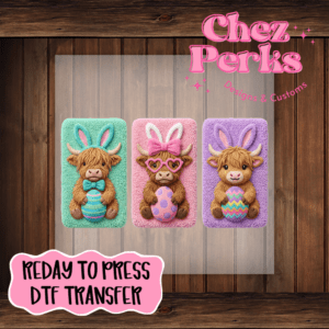 Latch Yarn Easter Cows DTF TRANSFER