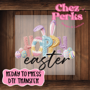 Hoppy Easter Crochet  DTF TRANSFER