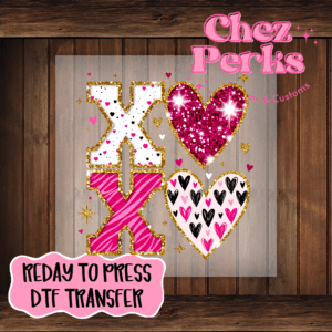 XoXo Gold Sparkle  DTF TRANSFER