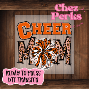 Cheer Mom Orange Leopard  DTF TRANSFER