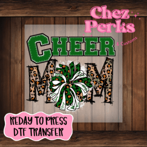 Cheer Mom Green Leopard DTF TRANSFER