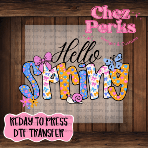 Hello Spring Doodle DTF TRANSFER