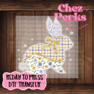 Pearl Lavender Bunny DTF TRANSFER