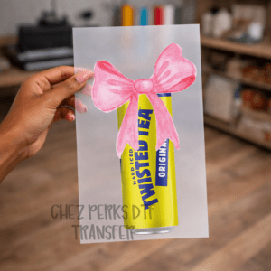 Twisted Tea Pink Bow DTF TRANSFER