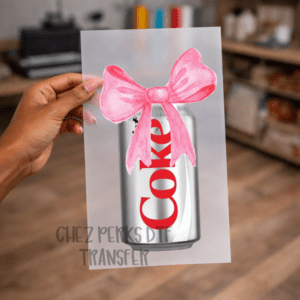 Diet Coke Can Pink Bow DTF TRANSFER