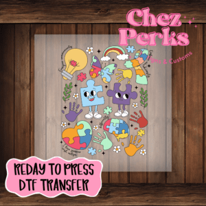 Autism Puzzle Collage DTF TRANSFER