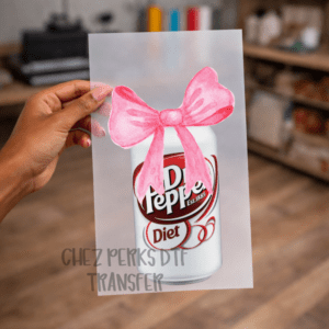 Diet Dr. Pepper Pink Bow DTF TRANSFER