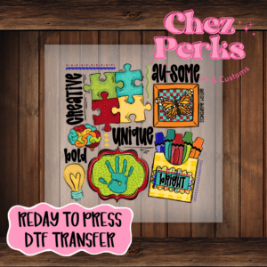 Autism Awareness Doodle Collage DTF TRANSFER