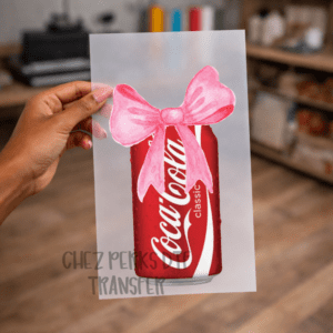 Coca Cola Can Pink Bow DTF TRANSFER