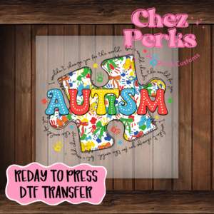 Autism Awareness Puzzle Piece DTF TRANSFER