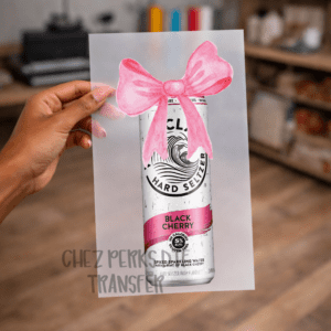 White Claw Pink Bow DTF TRANSFER