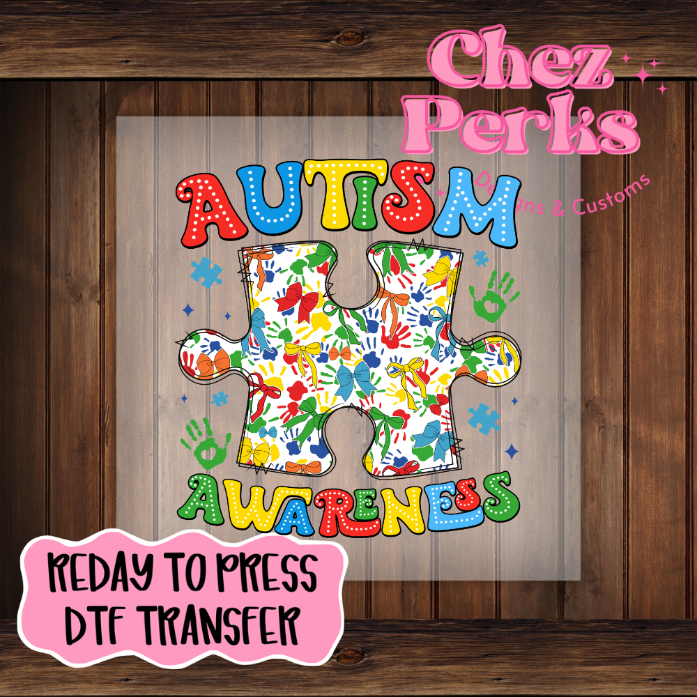 Autism Awareness Puzzle DTF TRANSFER
