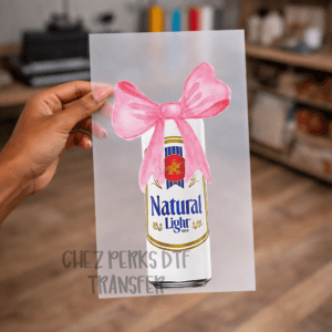 Natural Light Pink Bow DTF TRANSFER