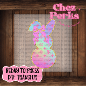 Designer Bunny With Bow  DTF TRANSFER