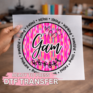 Gam Pink Bright Brush Stroke DTF TRANSFER