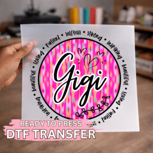Gigi Pink Bright Brush Stroke DTF TRANSFER