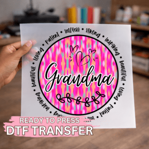 Grandma Pink Bright Brush Stroke DTF TRANSFER