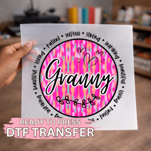 Granny Pink Bright Brush Stroke DTF TRANSFER